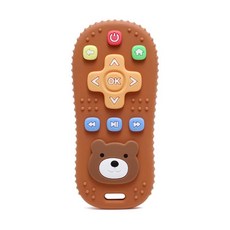 100%食品級矽膠 遙控器固齒器 仿真固齒器 牙膠, 小熊咖啡, 1個, 遙控器