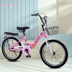 크로스 라이프 접이식 통합 페달 18 22 공주 인치 안전 자전거 20 스타일 편안한, 16 in s, Pink spoke wh l