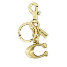 코치 솔리드 C 로고 장식 키링