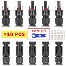 10/20/50/100/300/400PCS 태양광 PV/MC 케이블 플러그 키트 30A 커넥터 2.5/4/6MM 1000V 패널용, 05 10pcs(5pairs)