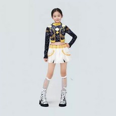 兒童舞台表演服裝 套裝 金鏈星星設計, 佐伊160黑金打歌服, 1個