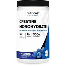 뉴트리코스트 크레아틴 모노하이드레이트 미분말 500G 1회 제공량 5000mg (5g) - 100인분, Blue Raspberry, 1개