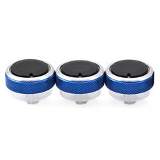 알루미늄 합금 자동차 스타일링 에어컨 노브 AC 노브 열 제어 스위치 버튼 포드 포커스 MK2 MK3 용 세트당 3 개, 02 파란