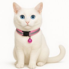 엘뉴본 고양이 방울 목걸이 야광, 1개, 로즈 쿼츠 핑크