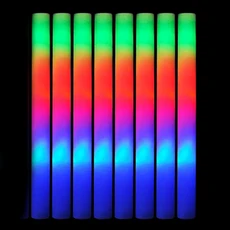 LED 폼 글로우 스틱 응원 튜브 웨딩 배턴 완드 깜박이는 스트로브 스틱 어둠 속에서 빛나는 파티 용품, 01 20pcs, 08 Colorful