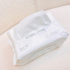 MINGLIANG 詩意絲滑棉柔巾 乾濕兩用不掉絮洗臉巾 珍珠紋 100抽 200x150mm, 1個, 15*20小款-珍珠紋（100抽）