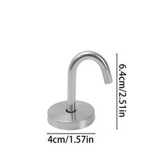 코끼리 코 모양 천장 걸이 키 가방 수건 보관용 고하중 캐비닛 바닥 후크, 1개, A. Silver Short, 2. 5PCS