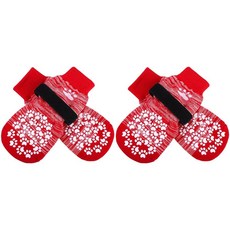 EXPAWLORER 발을 핥는 것을 방지하는 미끄럼 방지 강아지 양말 뜨거운 도로를 위한 강아지 신발 소형 중형 대형견을 위한 강아지 부츠 견목 바닥용 트랙션 컨트롤, 레드