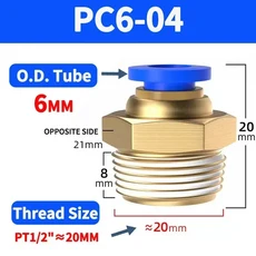 5-1000개 공압 에어 커넥터 피팅 PC 4mm 6mm 8mm 10mm 나사 1/8인치 1/2 호스 파이프 퀵