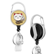 TJIUSI 애니메이션 배지 릴 홀더 360° 회전 클립이 있는 접이식 재미있는 고양이 ID 홀더 벨트 클립 및 키링 포함 사무실 간호사 의사 선생님용 125809 85, TJIUSI 애니메이션 배지 릴 홀더, 360° 회전