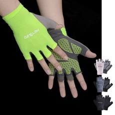 등산장갑 쿨 메쉬 여름 등산용 장갑 반장갑, 라이트 그린, 1개