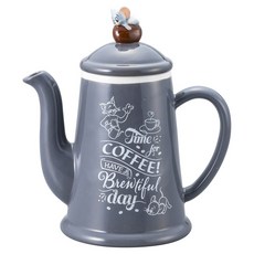 sun art 湯姆貓與傑利鼠 咖啡時光茶壺, 1個, 灰色