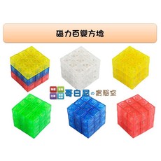 哥白尼的實驗室 數學教具 立體磁力百變方塊(透明款/2cm) 三視圖 十進位學習 磁鐵玩具 幼兒教具, 1個, 單色27顆