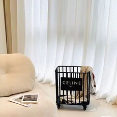 모던 세탁 스텐 이동식 북유럽 직각 세탁바구니 빨래바구니, D. 검정색 대형 48x28x53