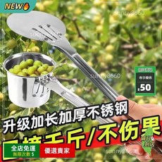 O 不鏽鋼摘酸棗神器 摘野果摘藍莓小番茄防扎手摘果器, 1個, 加厚不鏽鋼摘棗神器【巨大12cm】,摘冬棗/柏靈/花椒/酸棗