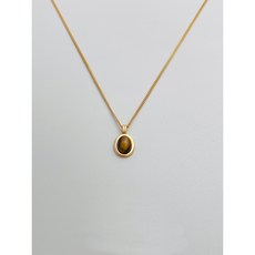 ANRU 石耀 純銀虎眼石項鍊 S925 純銀 18K金 虎眼石 鎖骨鍊 項鍊 輕奢 x 優雅 x 勇氣