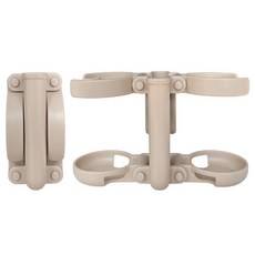 베베코지 유모차 컵홀더 2구 + 핸드폰 홀더 3in1 접이식 슬림형, 베이지