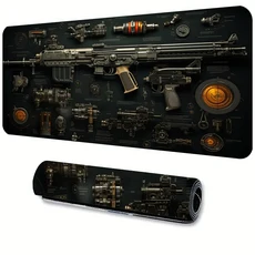 멋진 오렌지 Gungear 마우스 패드 대형 확장 게임용 미끄럼 방지 고무 40X90CM Esports 데스크 매트 LockEd, 02 300x600x2mm, 01 6