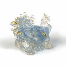 念念不忘 水晶龍龜擺飾 能量風水擺件 多色晶石工藝品, 水晶龍龜擺飾-海藍寶