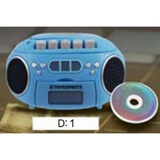 레트로 미니오디오 미니어처 디스크 레코더 CD플레이어 피규어, 입금/번호 보호를 끄고 간단한 기록 기능이 있습니다., 블루