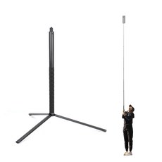 오토케 최대 3m 확장형 인비저블 셀피스틱 삼각대 세트 5단 롱 셀카봉 인스타360 X5 X4 고프로 오즈모 항공샷 부감, 블랙(단일색상), 1개, AC5300_T12L