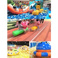 에어바운스 체육대회 행사용 에어 게임 풍선 교구, 1개, 황갈색 수상 비행기 2m