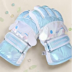 여아용 산리오 얼굴입체 스키 손가락장갑 산리오 패딩 방한 겨울 아동 어린이 장갑