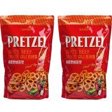 삼진 미니 프레첼 매콤한 비프맛, 300g, 2개