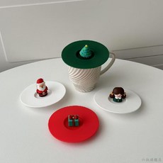 全店促銷 硅膠杯蓋聖誕卡通耐高溫陶瓷玻璃杯茶杯蓋圓形通用防塵水杯蓋子, 1個