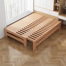 낮은 프레임 평상형 저상형 원목 접이식, 2_너비 110cm 높이 200cm 길이 200cm