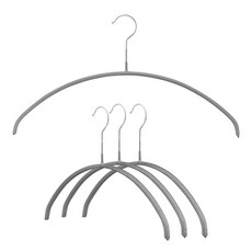Mawa 좁은 쁘띠 옷걸이 미끄럼 방지 코팅이 된 스틸 행거 셔츠 블라우스 드레스 라이트 재킷용 360도 회전 가능한 후크 10개 세트 레드, 실버