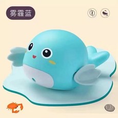 手動發條海洋動物游泳洗澡玩具 寶寶沐浴戲水好夥伴, 1個, 藍色 小海豚