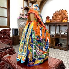 全新特價 精繡凸棉龍袍 橘色 舒適居家 尊榮享受