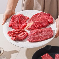 1++한우 구이400g 등심+갈비살+부채살+로스구이/ 4종 오마카세, 1개