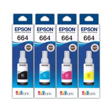 엡손 정품잉크 T664670, 검정, 청록, 노랑, 진홍, 1세트