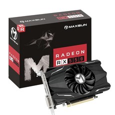 MAXSUN AMD 라데온 RX 550 4GB GDDR5 ITX 컴퓨터 PC 게이밍 비디오 그래픽 카드 GPU 128비트 DirectX 12 PCI Express X16 3.0, MAXSUN AMD 라데온 RX 550 4GB GDDR