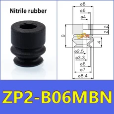 5개/팩 ZP2 시리즈 벨로우 진공 흡착컵 SMC 타입 ZP2-B04/06/08/10/15/20MBS/N B06MB 그리퍼, 18 ZP2-B06MBN