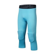 籃球緊身七分褲 蜂窩護膝 防撞 高彈力 跑步訓練 健身打底 護腿