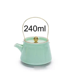 6pcs 쿵푸 차 컵 세트 청자 3D 황금 물고기 중국 Crackle Glaze 여행 그릇 도자기 찻잔, 04 see chart
