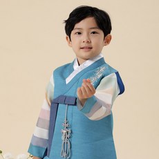 아가명주 남아용 치엘로 고급 한복세트