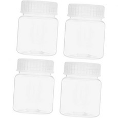 SUPVOX 4pcs 화학 저장 병 실험실 병 실험실 시약 밀폐 캡 넓은 입 용기