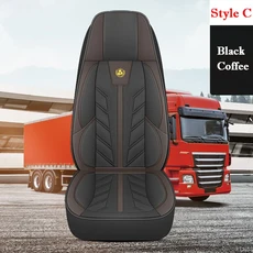 가죽 대형 트럭 버스 시트 용 고강도 쿠션 커버, 1개, C-Black Coffee, 상세설명참조