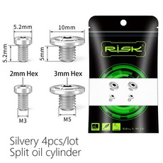 2개 4개 자전거 오일 실린더 뚜껑 볼트 티타늄 합금 나사 유압 디스크 브레이크 레버 MTB 로드 바이크 DIY 부품, 4pcs Silvery