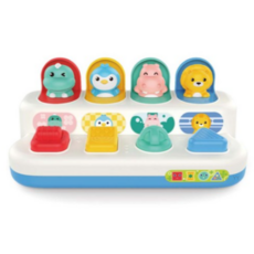 하늘썬별 유아용 팝업 동물친구 터치 까꿍놀이, WHITE(흰색), 6개