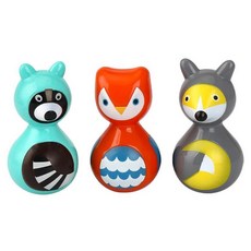 6개월아기 소근육운동 너구리 여우 부엉이 동물 오뚝이 영유아 신생아 오뚜기장난감, 1개