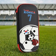 팀코리아 풋볼 EVA 파우치 초등 남아 필통 새학기 준비물 축구 캐릭터 튼튼한 파우치, 1개, 블랙