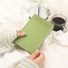 펜투페이퍼 필사노트 독서 일기장 줄 양장 노트 공책, 1개, 올리브 그린