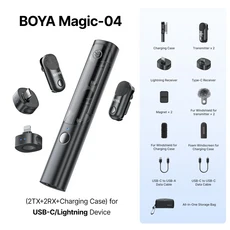 BOYA 매직 전문 무선 옷깃 마이크 샷건/데스크탑/ 안드로이드 카메라 PC 비디오 녹화용 핸드헬드, 07 BOYA Magic-04