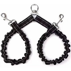 寵物雙頭牽引繩, 黑,2.5*80CM白扣, 1個