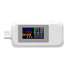 현재 전압 모니터 전원 미터 KWS-1902C Type-C USB 테스터 0-5A 4-30V 핸드폰 컴퓨터 충전기를위한 컬러 디스플레이, 하얀색, 하얀색 × 1개, 1개